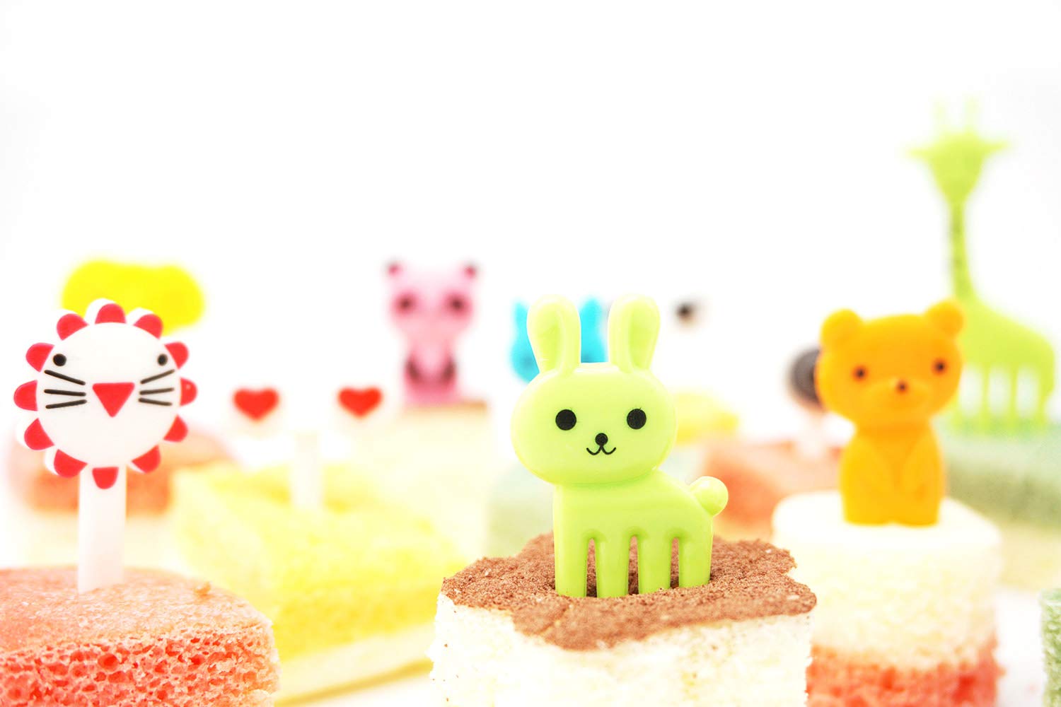 40Pcs Animal Fruit Food Picks, Bento Box Picks, Mini Cartoon Animal Food Toothpicks, Lunch Bento Forks Picks For Kids