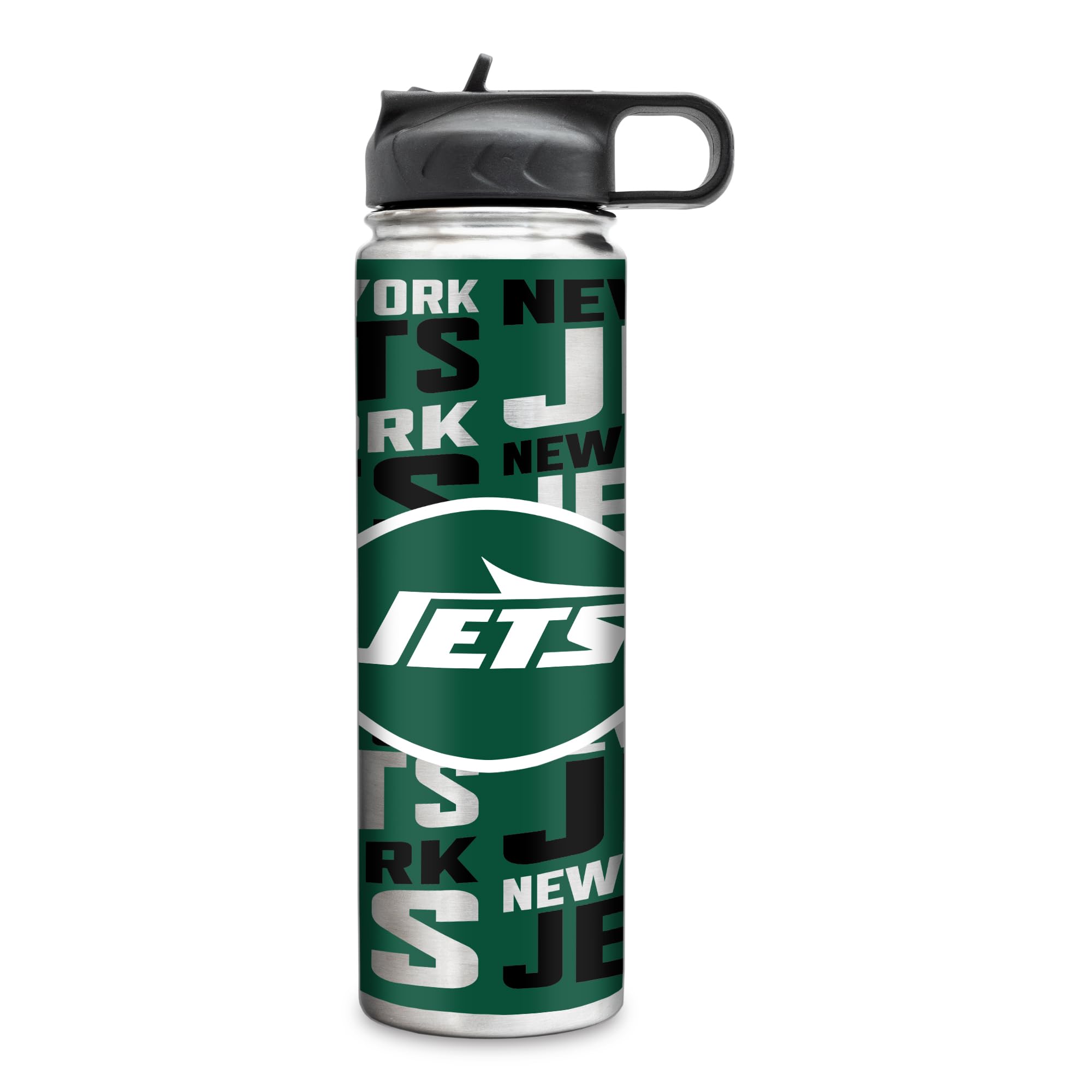 Rico Industries NFL Football New York Jets 22oz Stainless Steel Tumbler with Lid - Great For Coffee, Tea, Water or Cocktails