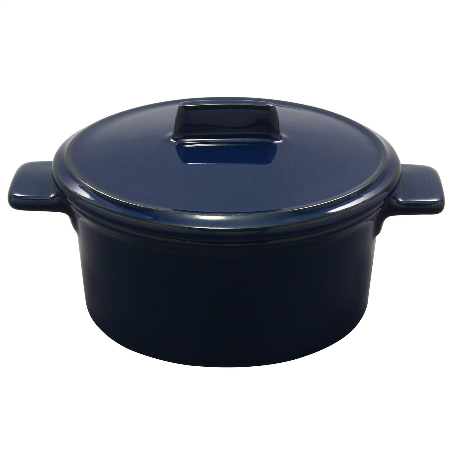 Ichikyu 58304 Mino Ware Heatresistant Ceramic Cocotte, Small, Tricolor, Navy, Diameter 4.1 x Height 2.0 inches (10.6 x 5.2 cm)