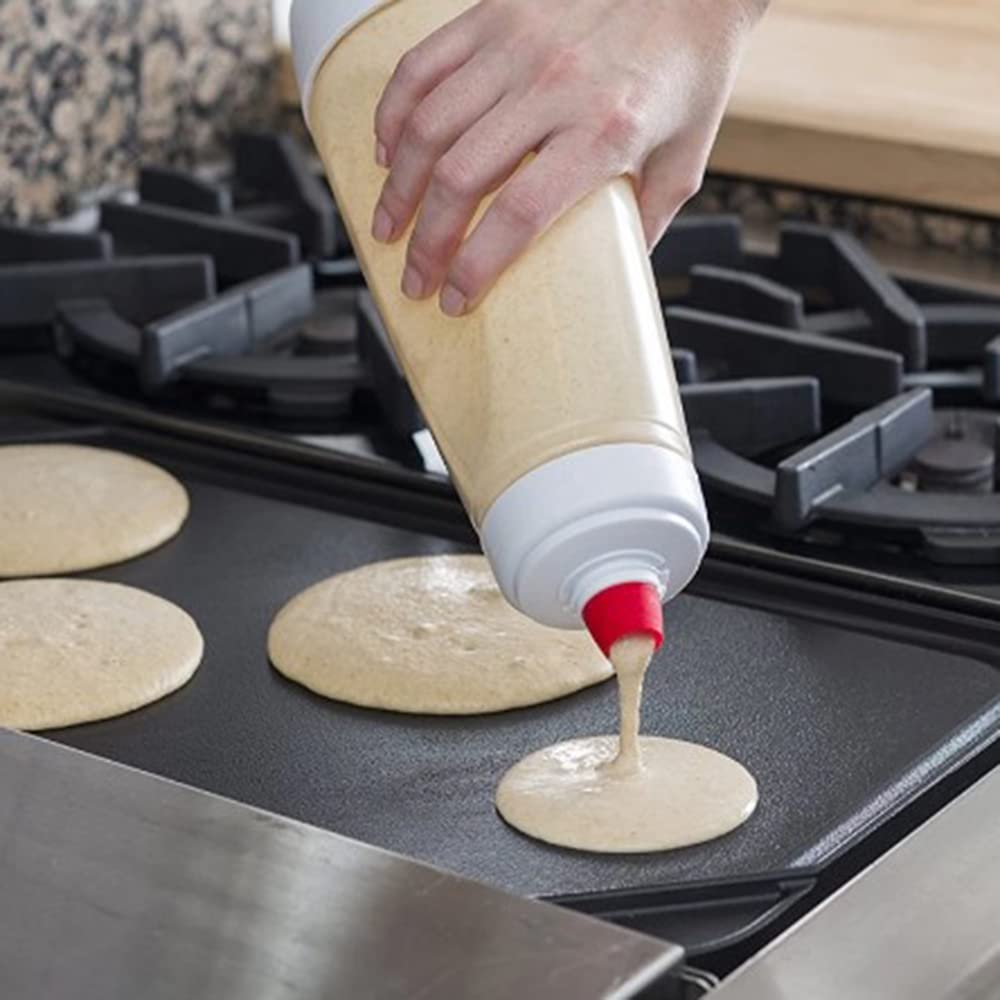 Ucraft Kitchen Pancake Batter Dispenser - 2-In-1 Pancake Dispenser Mixer Bottle With Stainless Steel Wire Whisk Ball - Pancake M