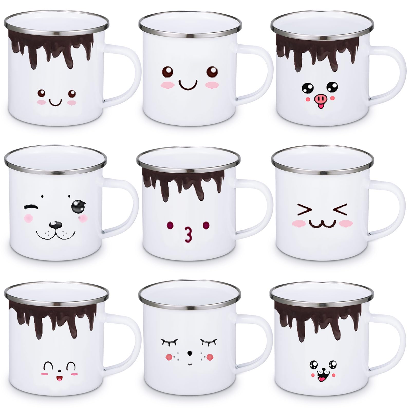 Yaomiao 9 Pcs Christmas Hot Chocolate Mugs with Handles, 12 oz Coffee Cups