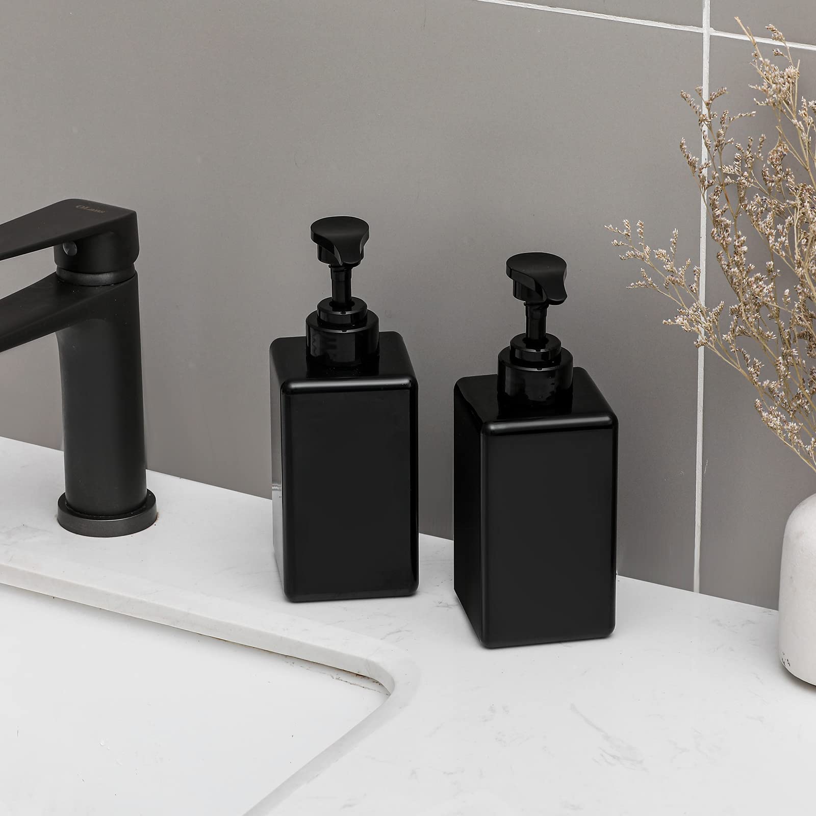 15 Oz Hand Soap Dispenser, Plastic Pump Bottles Refillable Empty Lotion Dispenser Liquid Container For Bathroom Kitchen College