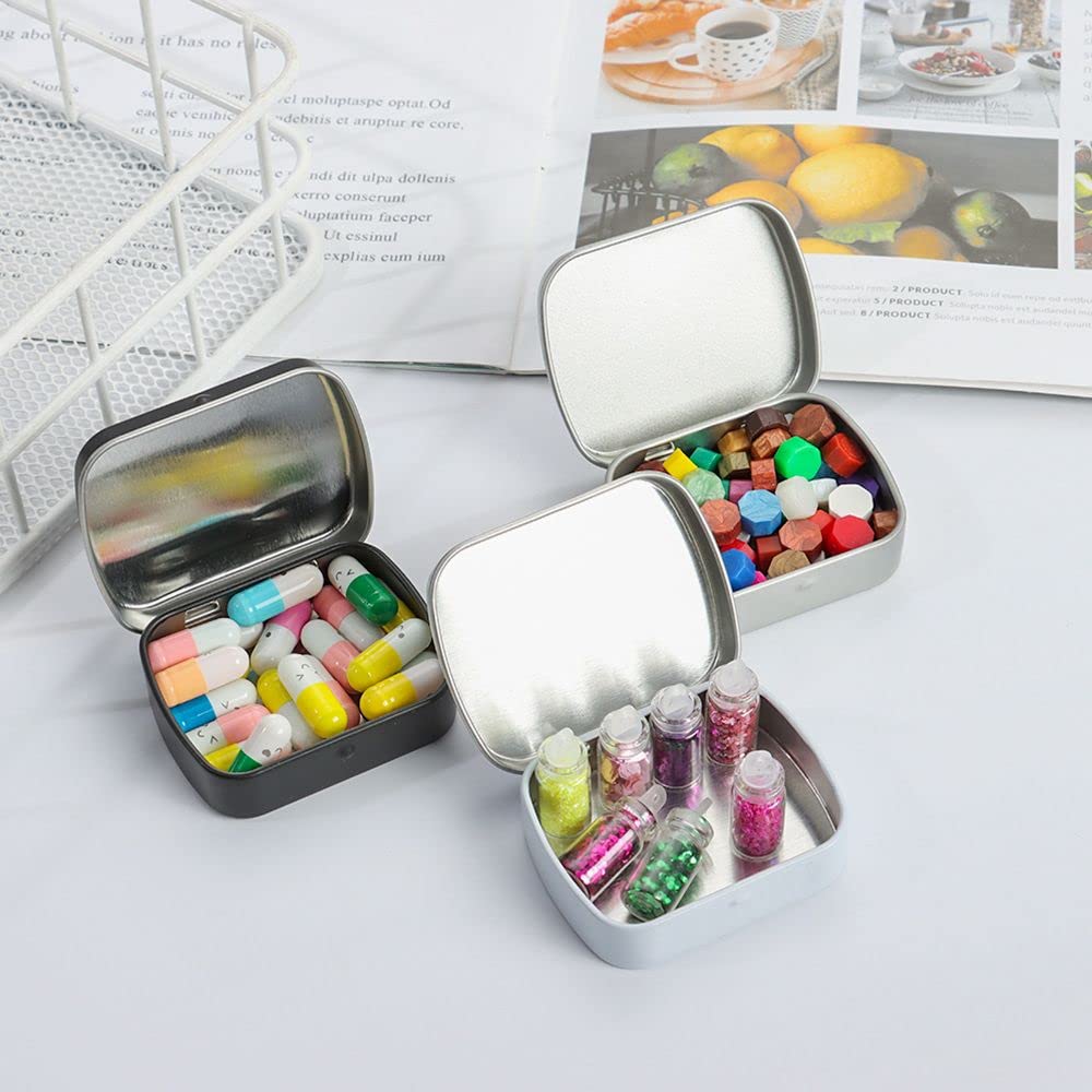 Homesogood 5Pcs Tin Box, Portable Container, Metal Small Storage Organizer