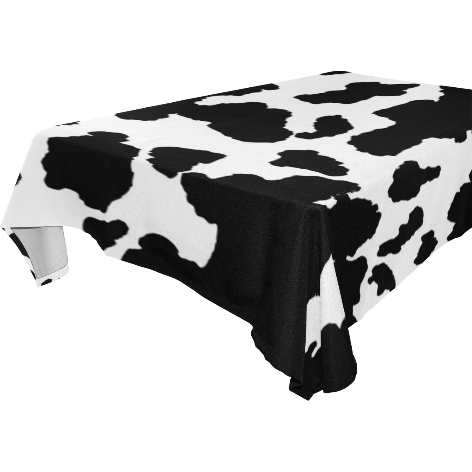 Animal Cow Print Rectangle Tablecloth 54X54 Inch, Wrinkle Resistant Polyester Table Cover Stain Proof Decorative Fabric Table Cl