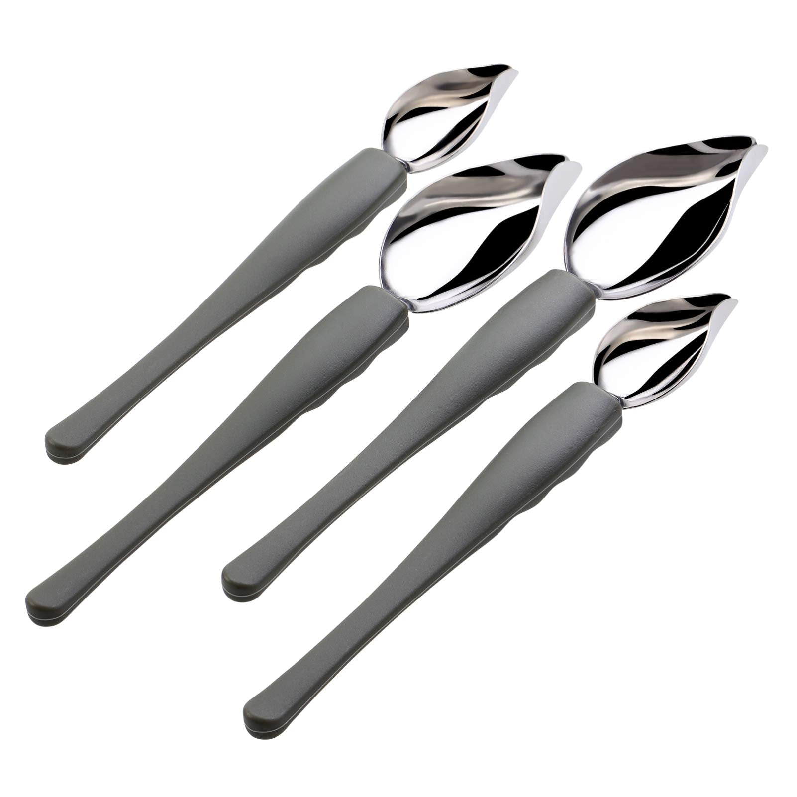 Angoily 4Pcs Precision Culinary Drawing Decorating Spoons Set, Stainless Steel Diy Chocolate Spoon Filter Spoons, Plating Decora