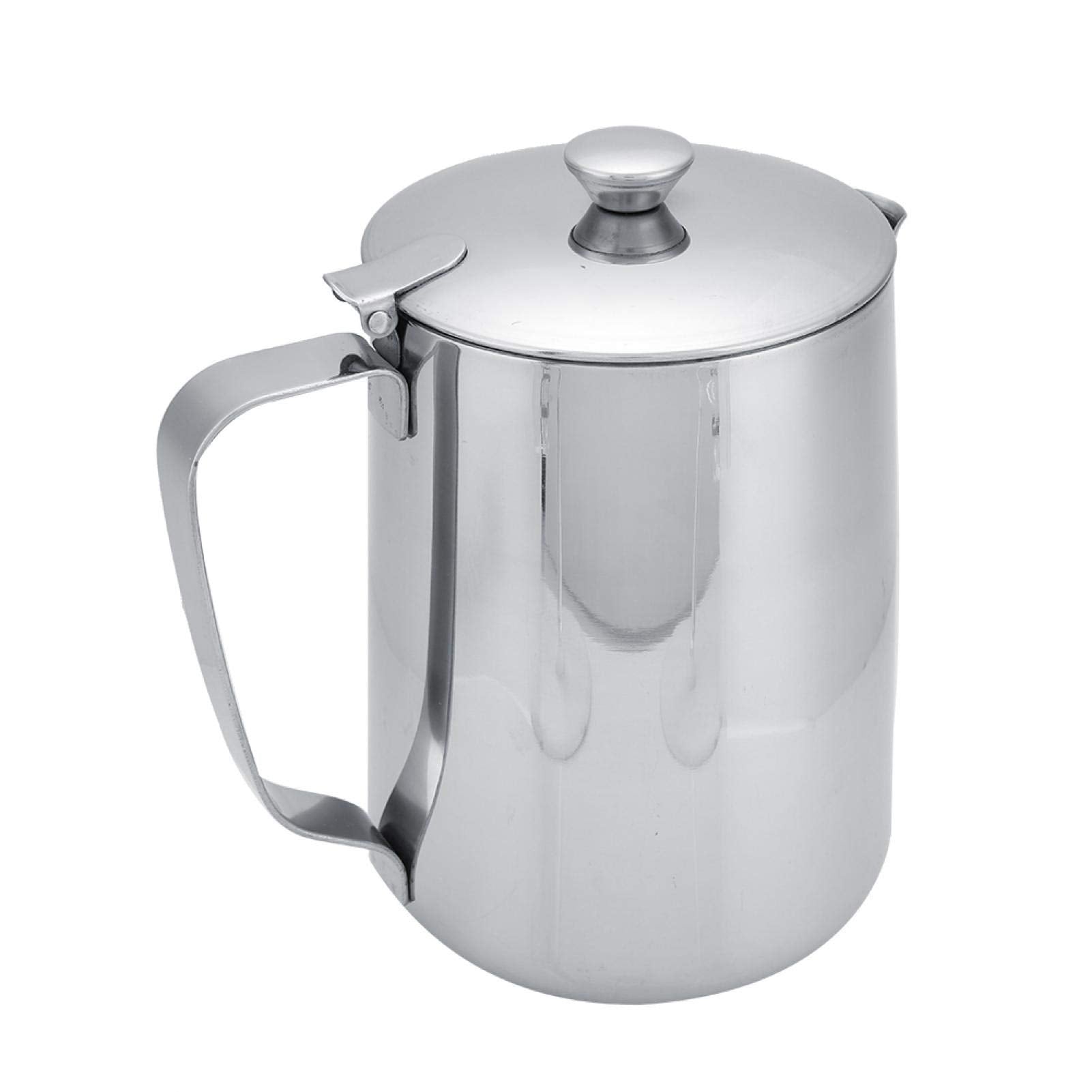 Frothing Pitcher Stainless Steel Coffee Cup Mug Milk Frothing Pitcher Jug With Lid For Latte Coffee Art(1500Ml)