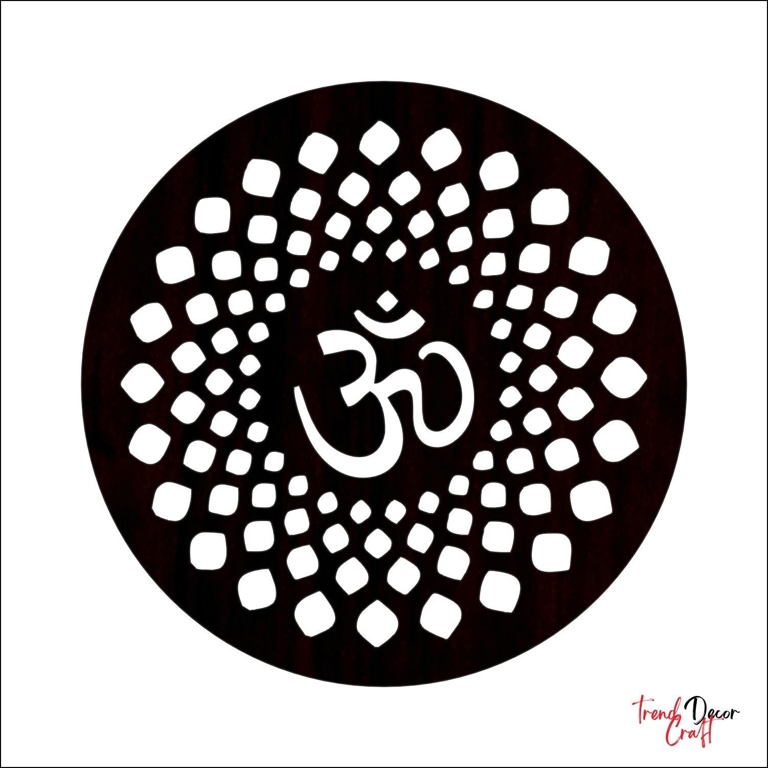 Trenddecor Craft - In Om Mandala Wall Light Led Light Wall Decor For Living Room, Bedroom, Yoga Room, Meditation Room (16 X 16 I