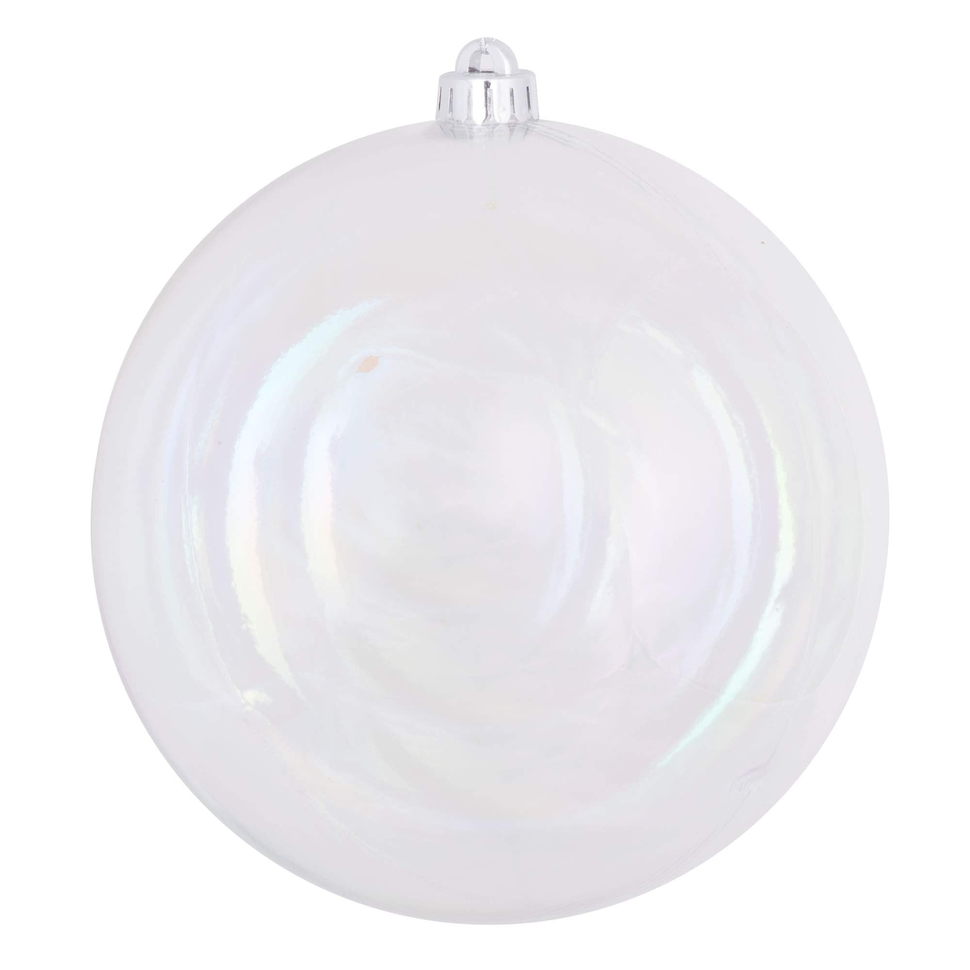 Vickerman 4.75 Clear Iridescent Ball Ornament. Includes 4 Ornaments per Bag.