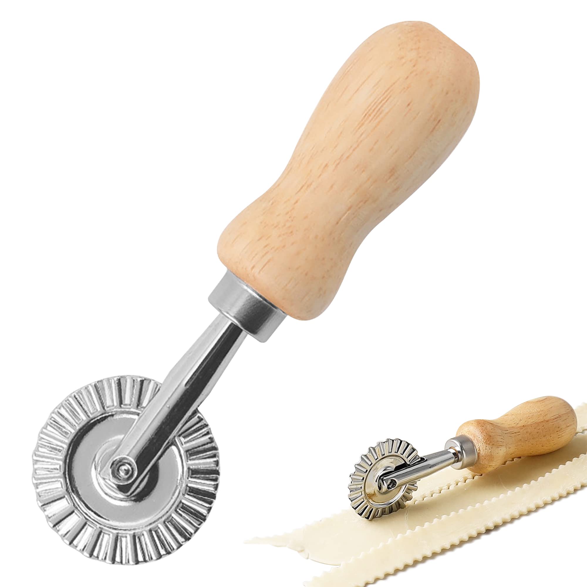 Premium Pasta Maker Pasta Roller And Ravioli Cutter Precision Cutting With Zinc Alloy And Solid Wood Handle Ideal For Home Cooki