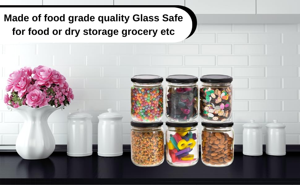 BIG CART 200Ml Glass Jars With Metal Lids, Clear Round Candle Making Jars- Empty Food Storage Containers, Mason Canning Jar For