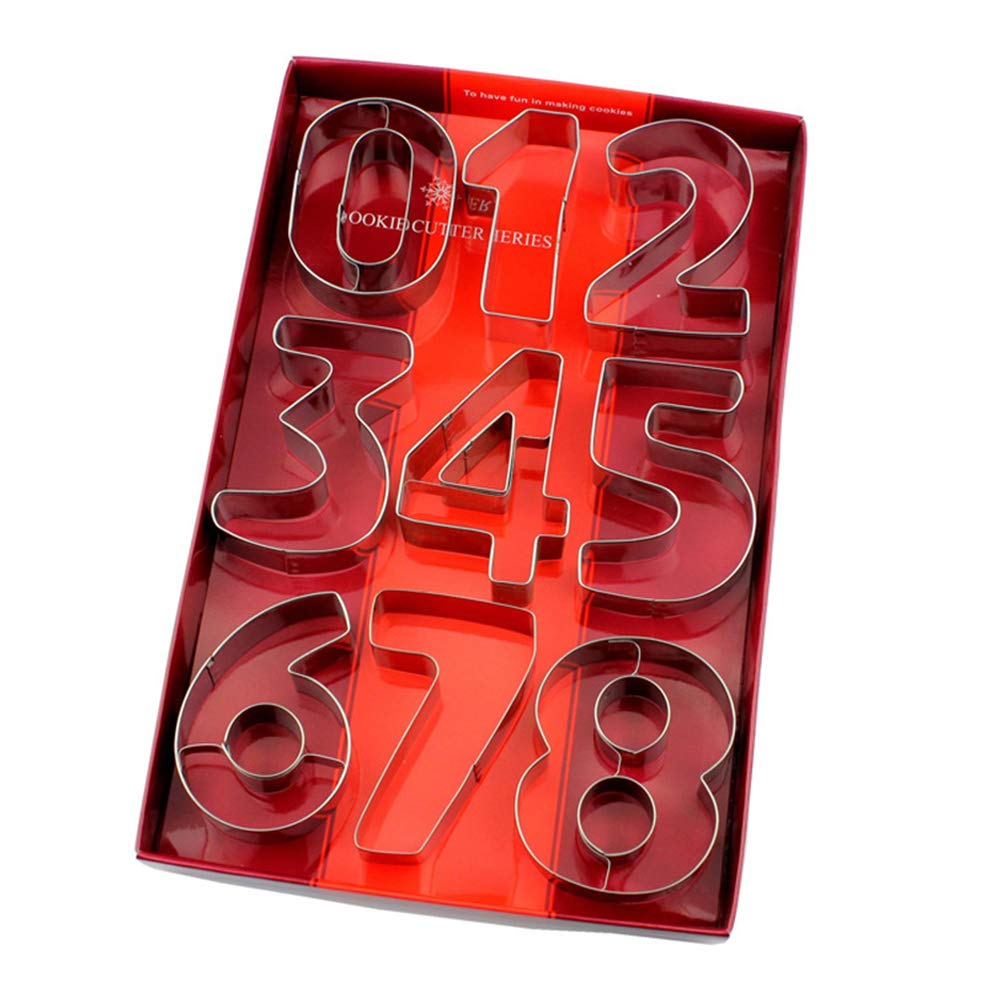 Large Number Cookie Cutters 9Pcs Biscuits Stainless Steel Cutter Set Fondant Cake Decorating Tools