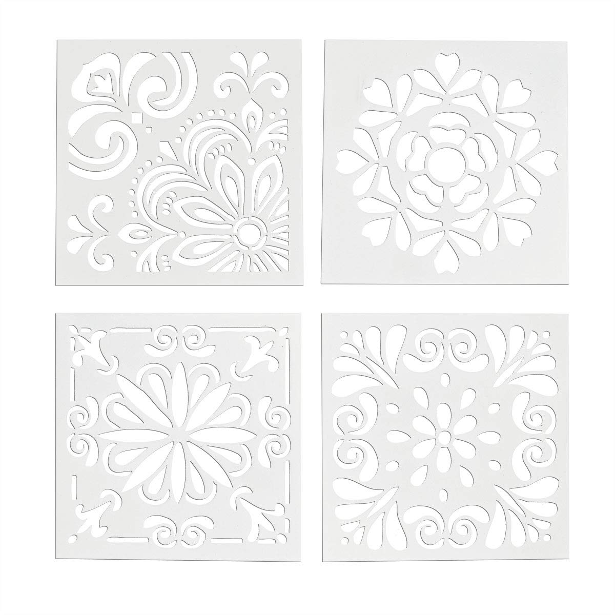 Rosenice 4Pc Spray Templates Retro Totem Reusable Stencils Set Cut Painting Stencil Floor Wall Tile Fabric Wood Stencils Elegant