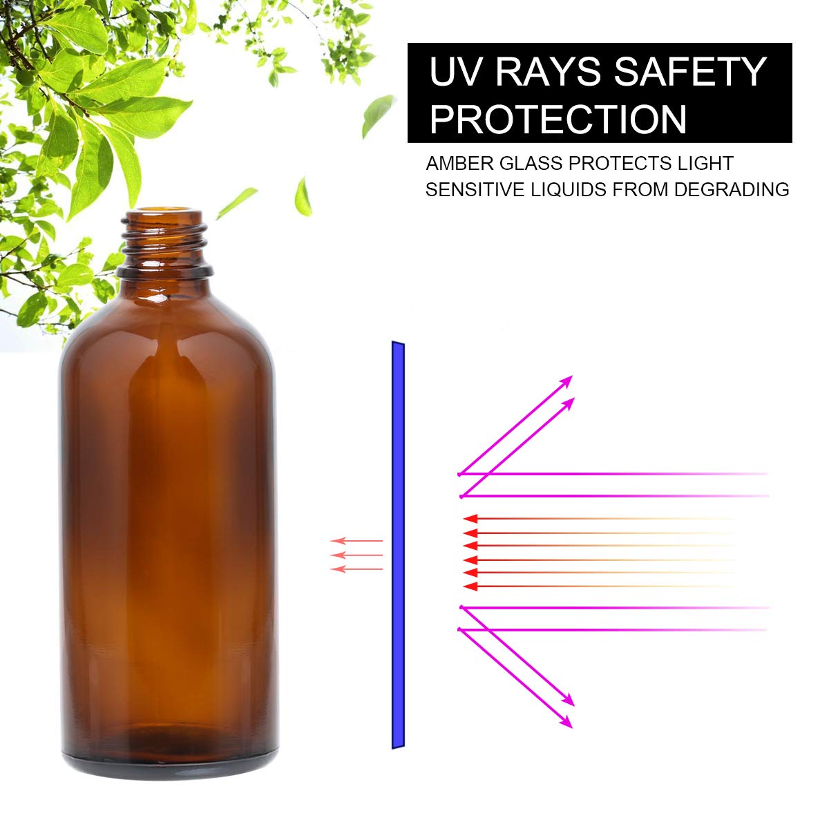 Hydior Amber Glass Spray Bottles for Essential Oils  4oz Empty Small Fine Mist Spray Bottle 2 Pack