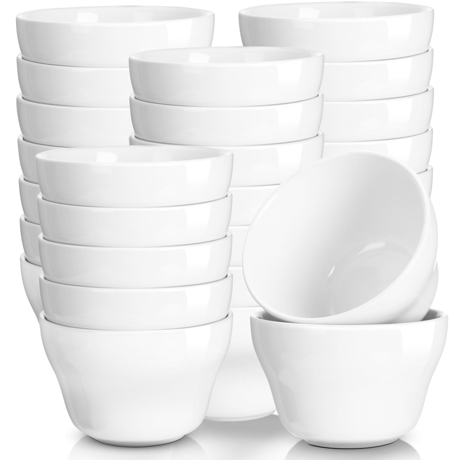 Patelai 18 Pack 8 oz Porcelain Bowls Porcelain Broth Cups, Small Dessert Bowls, Soup and Dip Bowls for Ice Cream, Desserts, Soup