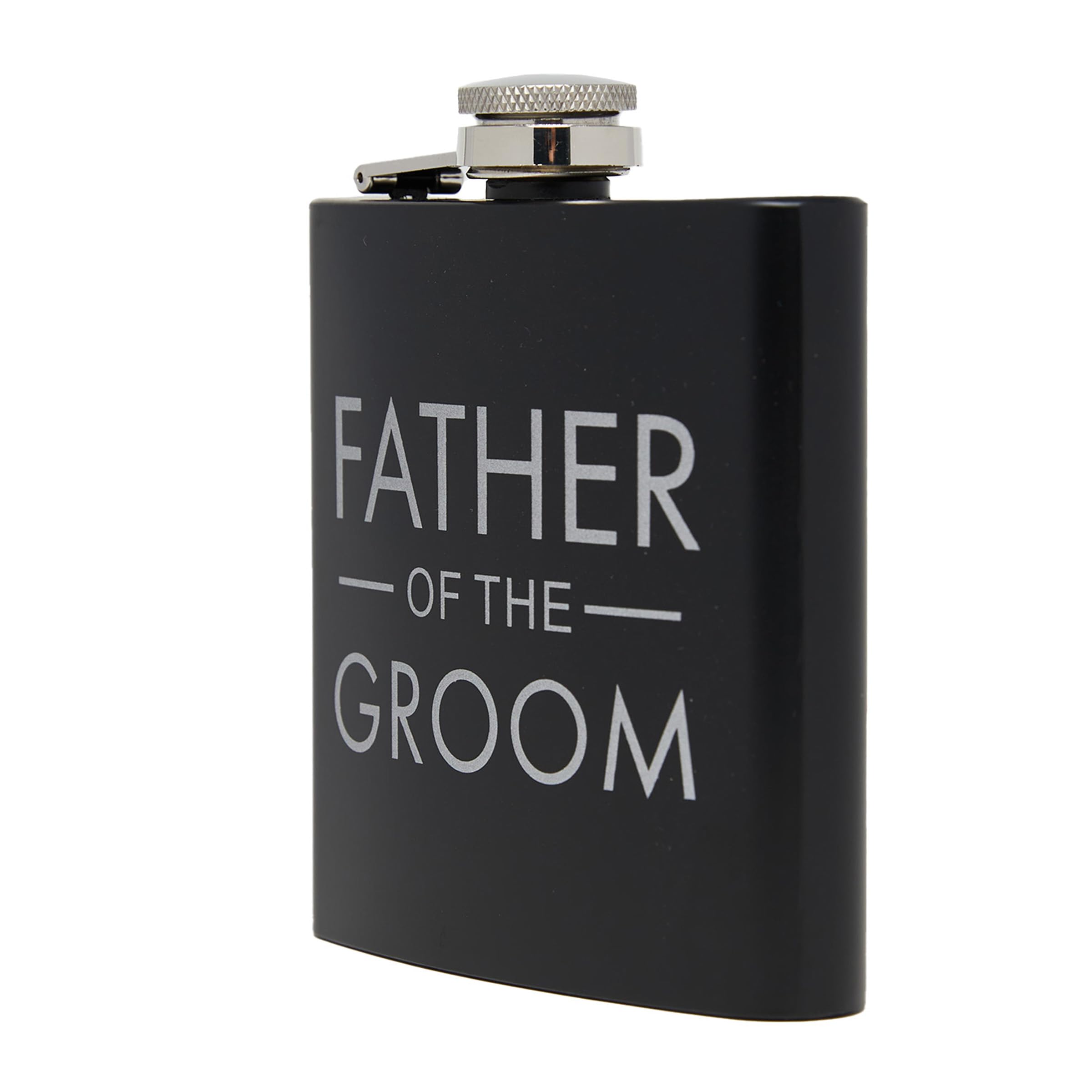 Stainless Steel Flask - Father Of The Groom (Black)