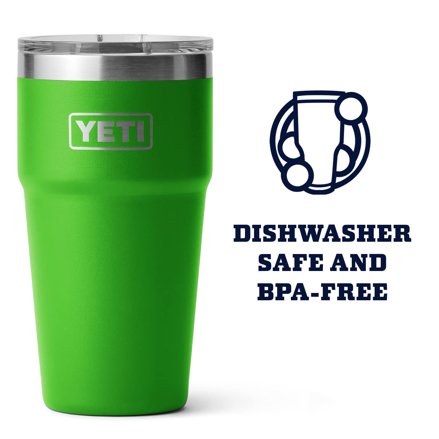 YETI Rambler 16 oz Stackable Pint - Vacuum Insulated Stainless Steel, Canopy Green, Model 7000001546