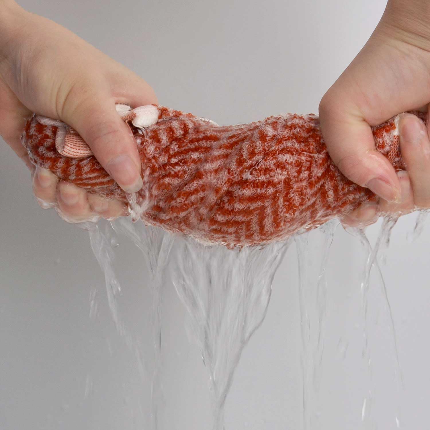 Coral Hand Towels For Bathroom With Herringbone Stripes, Stylish 100% Ctton Hand Towel Set Of 4, Ultra Soft And Highly Absorbent