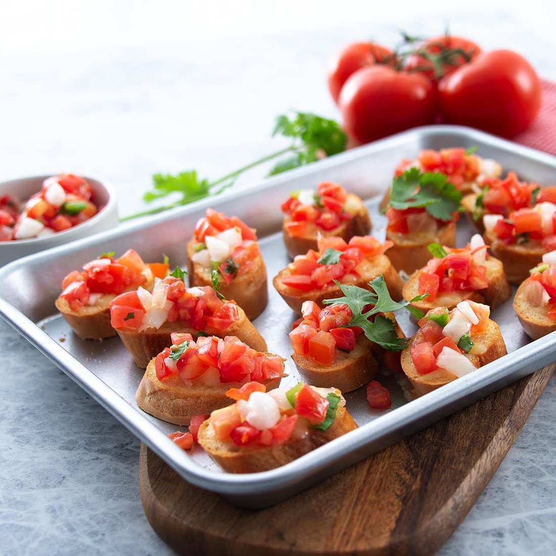 RADA Cutlery Quarter Sheet Pan, 2 Pack, Uncoated Aluminized Steel, Silver, 9.1x12.5x1ʺ, Model 6023PK2