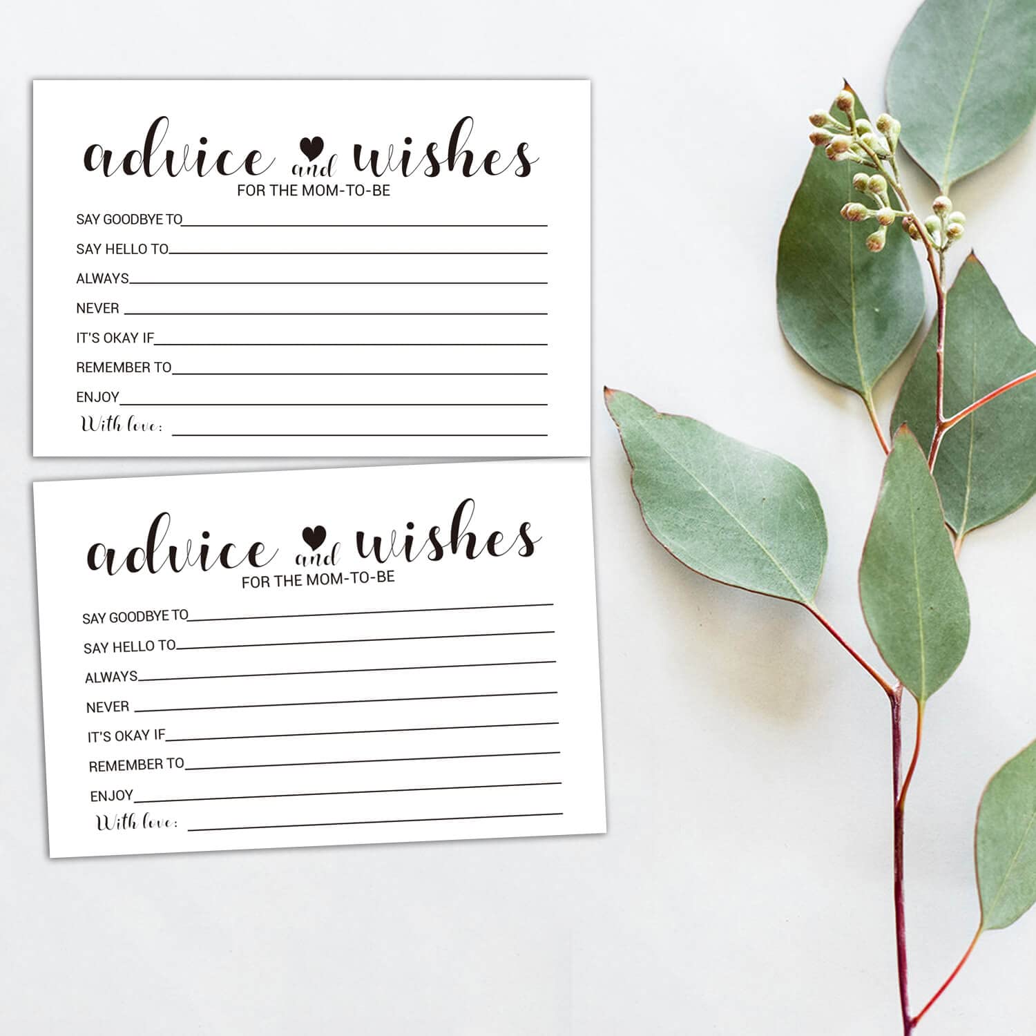 Krucvojo Advice And Wishes Cards-Set Of 50 Wedding Advice Cards For The Happy Couple, The New Mr And Mrs, Bride And Groom, Newly