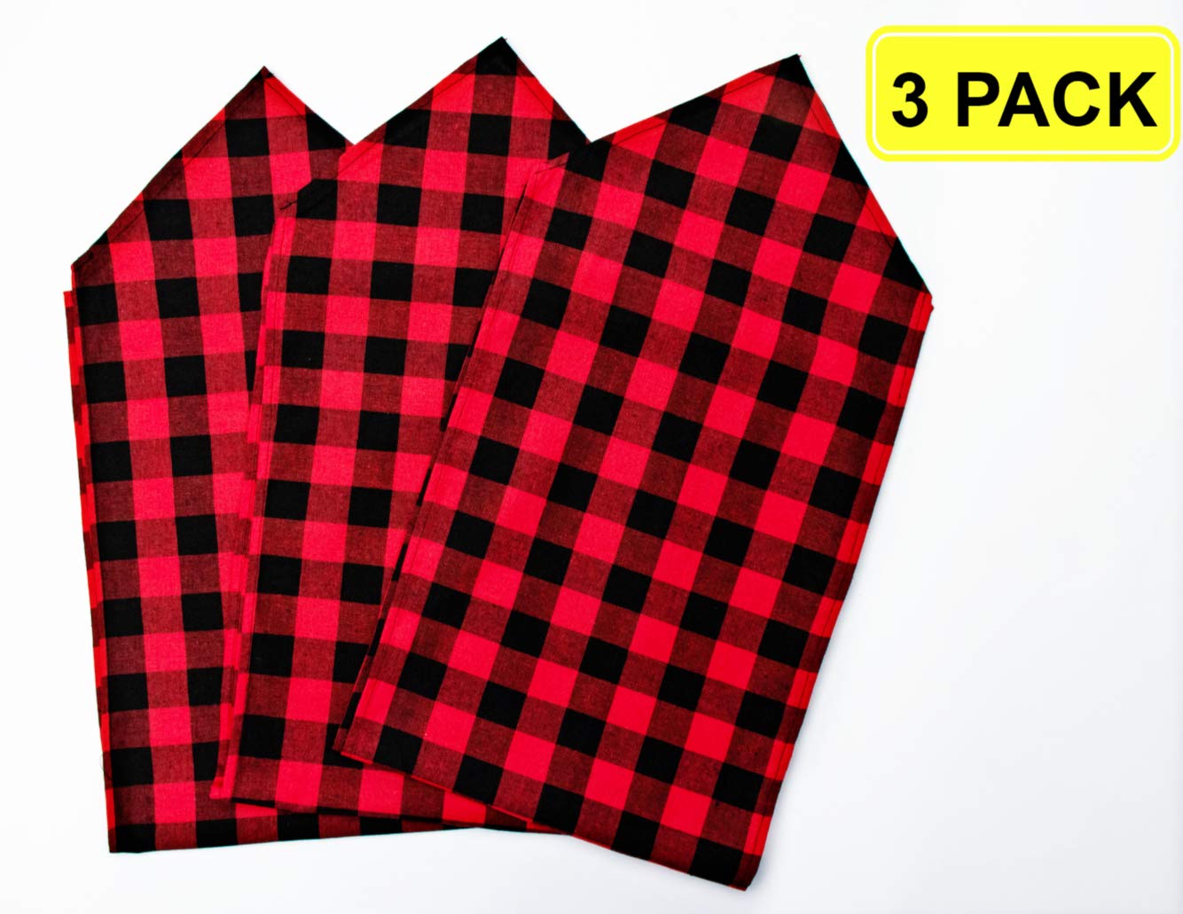 3 Pack Buffalo Check Table Runners Red and Black Plaid Table Runner for Christmas Dinner  Lumberjack Party  Outdoor or Indoor Gatherings Table Home Decorations 12''x108''
