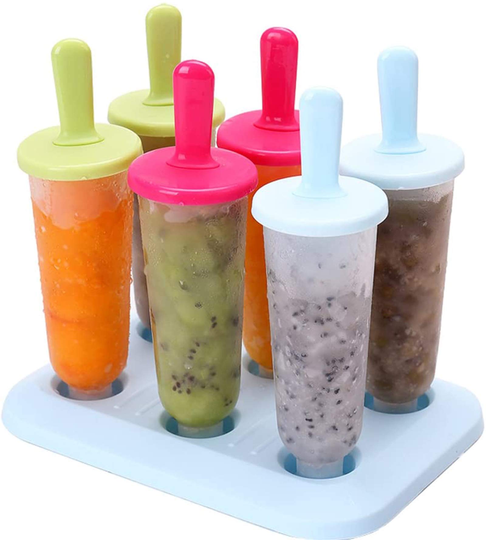 CHICHIC Popsicle Molds Ice Pop Makers Ice Pop Molds Ice Bar Maker Plastic Popsicle Mold, Kids Ice Cream Tray Holder Lolly Pops, 