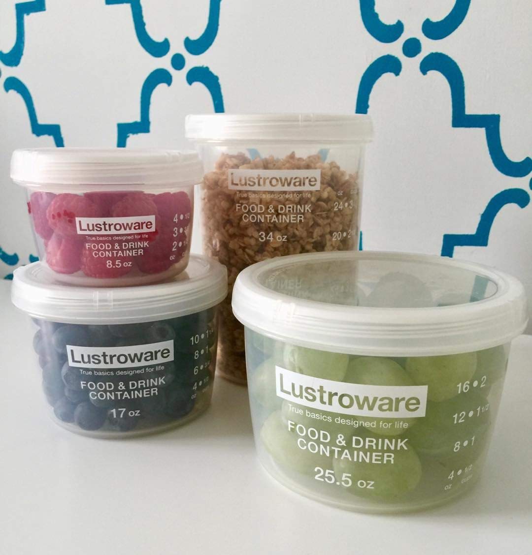 Lustroware Airtight Screw Top Food Containers With Measurement Marks | Bpa Free | Microwave And Dishwasher Safe (1, 25.5 Oz)