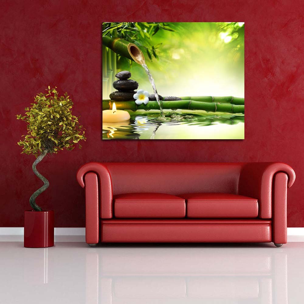 Pitaara Box Spa Garden D3 | Peel & Stick Vinyl Wall Sticker For Bedroom & Living Room | 33.8 X 28 Inch (86 X 71 Cms)