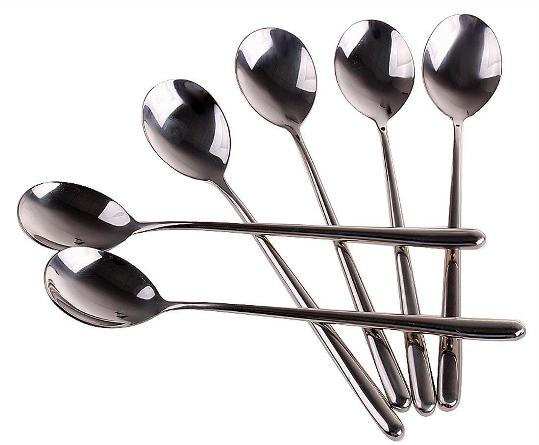 Stainless Steel Spoon, Long-Handled Great Circle Coffee Soup Spoon, Pack Of 4 Spoons