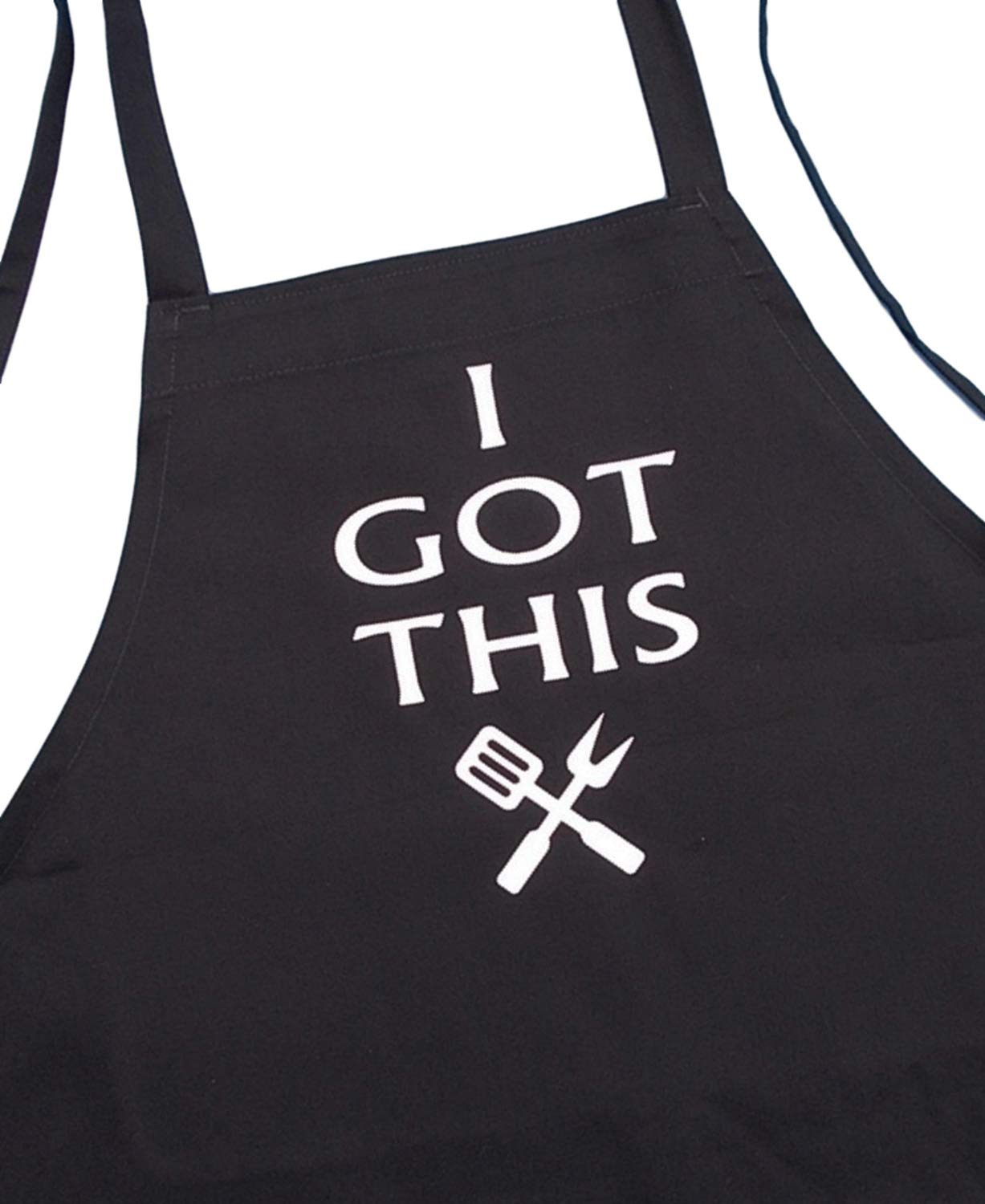 Funny Grilling Aprons For Men Or Women I Got This, Black, Extra Long Ties