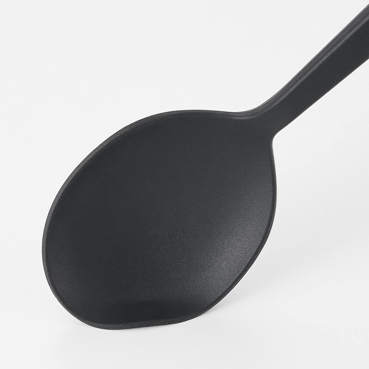 Muji 82932461 Silicone Cooking Spoon, Length: Approx. 10.2 Inches (26 Cm), Black