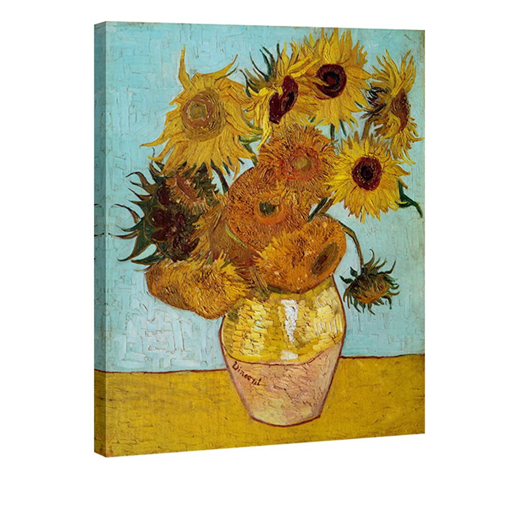 Wieco Art Sunflower Large Canvas Prints Wall Art By Vincent Van Gogh Oil Paintings Reproduction Modern Stretched And Framed Flor