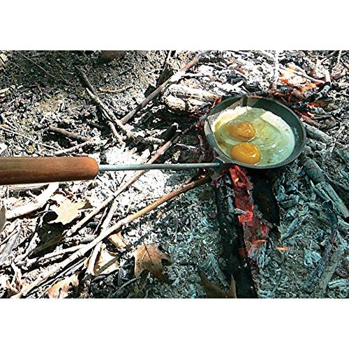 Rome 1024 Family Campfire Cast Iron Skillet With Steel And Wood Handle, 6-Inch