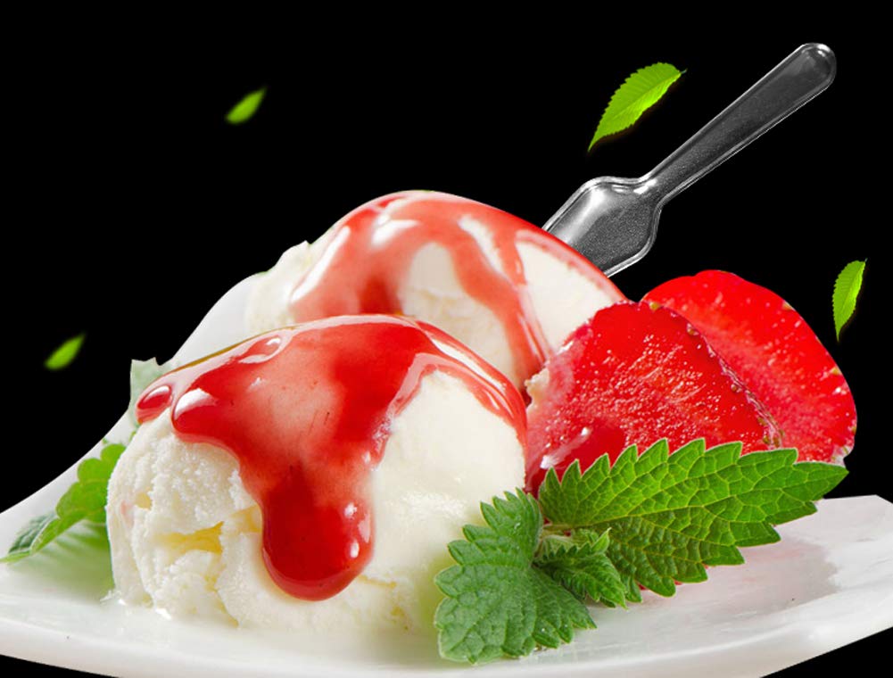 500Pcs 3 Inch Clear Mini Plastic Spoons Disposable Tasting Spoon Scoops For Dessert Ice Cream Appetizer Cake Spices Food Supply
