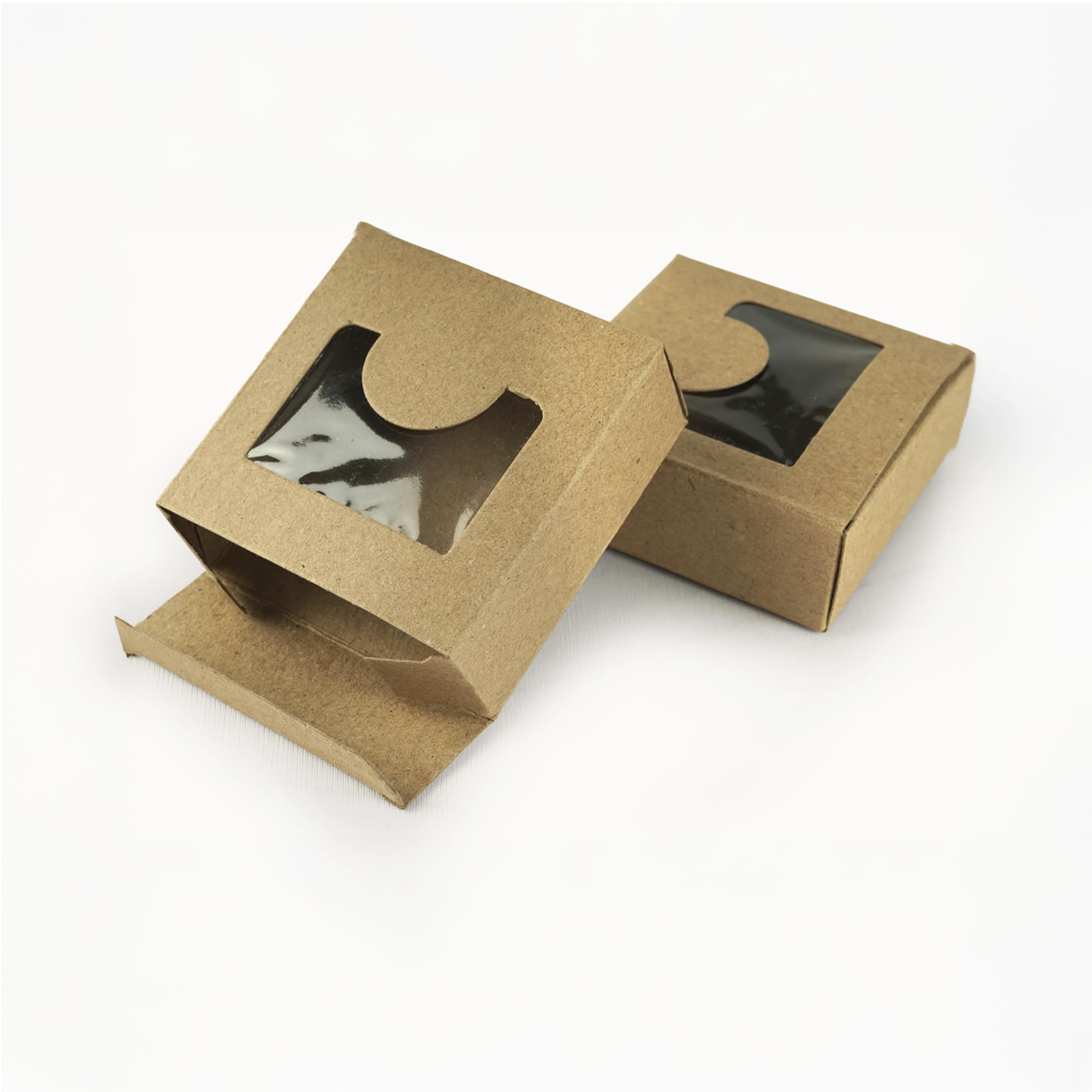 Alpana Craft Paper Boxes With Clear Window For Soap, Cookies, Chocolate 8X8X3 Cm (Pack Of 75)