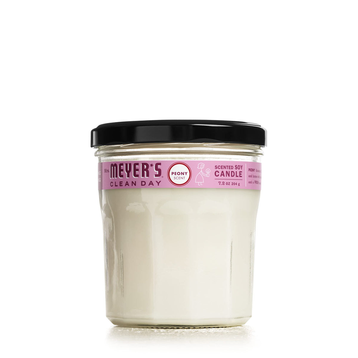 MRS. MEYER'S CLEAN DAY Soy Aromatherapy Candle, 35 Hour Burn Time, Made with Soy Wax and Essential Oils, Peony, 7.2 oz