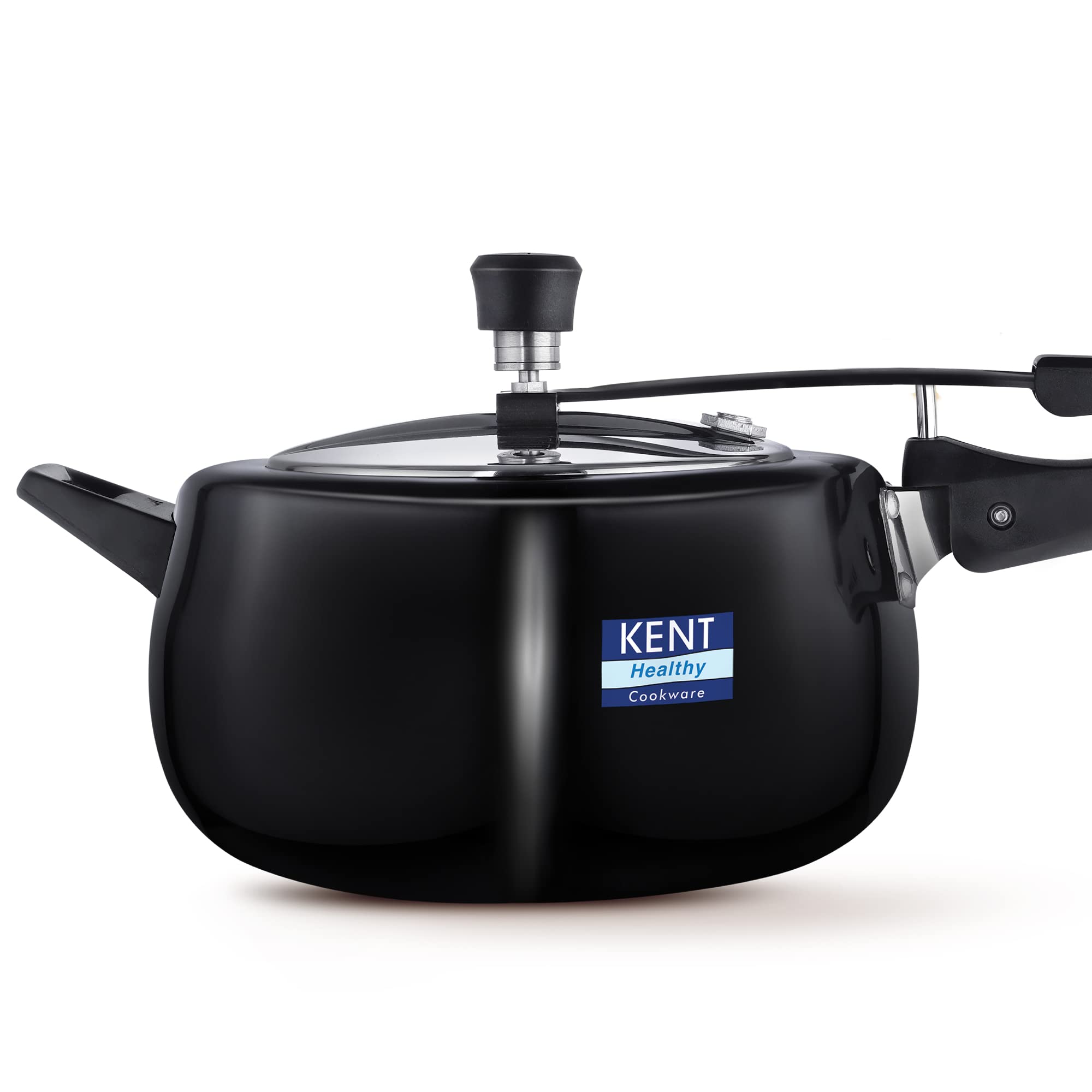 Kent Hard Anodised 5 Litre Pressure Cooker With Ss Inner Lid | 3.25 Mm Thick Base | Non Reactive, Non Toxic & Non Staining Food 