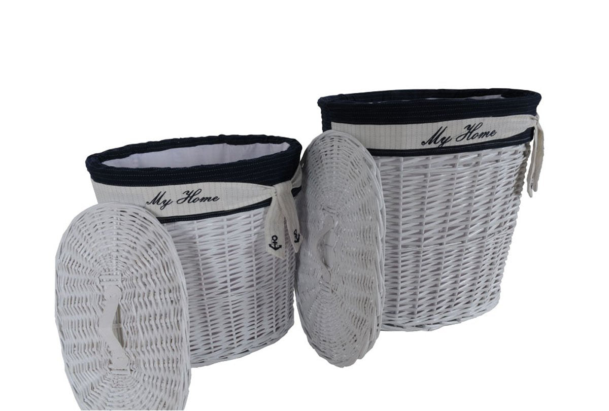 Anne Home - Set of 5 Oval Willow Storage Baskets in Several Sizes