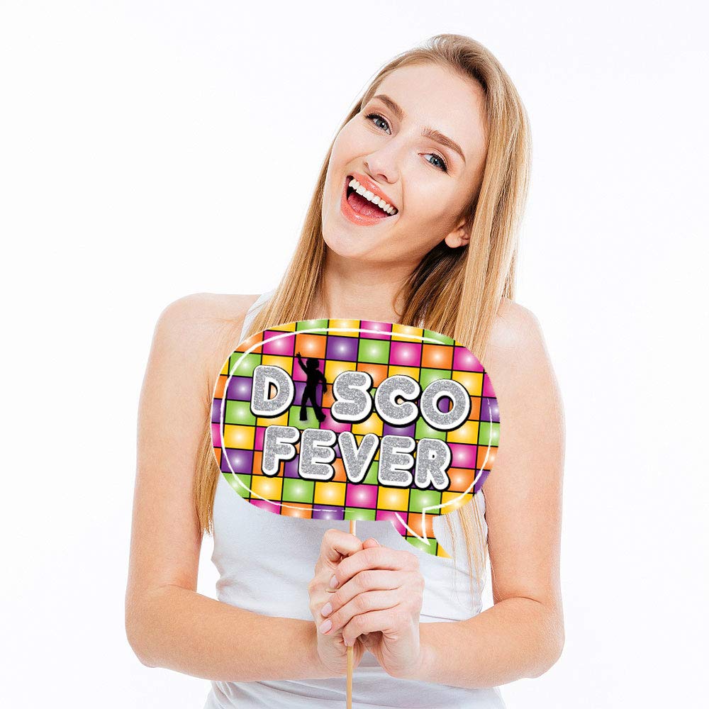 Big Dot Of Happiness 70'S Disco - 1970S Disco Fever Party Photo Booth Props Kit - 20 Count