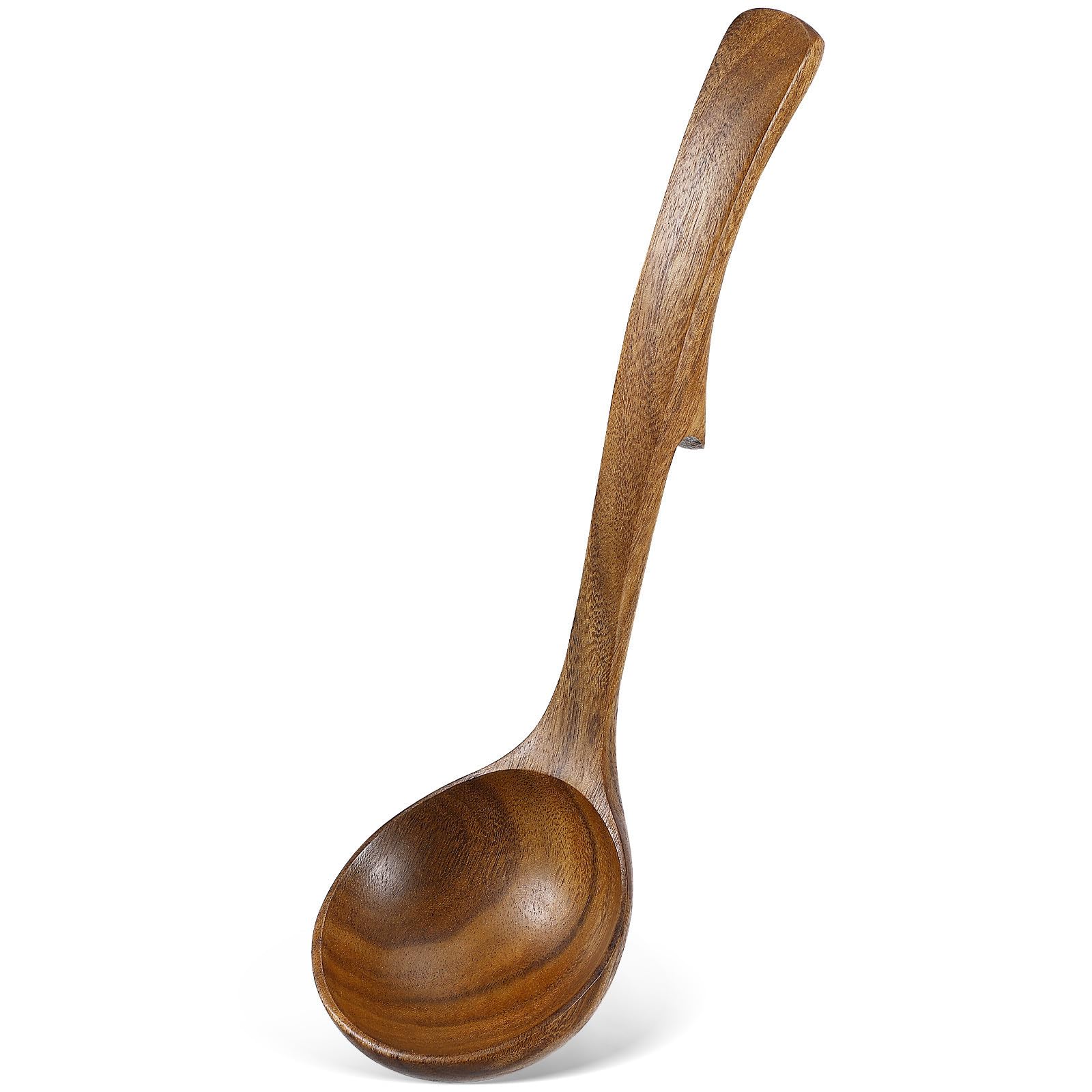 Wooden Soup Ladle Long Handle Non Stick Spoon for Stirring