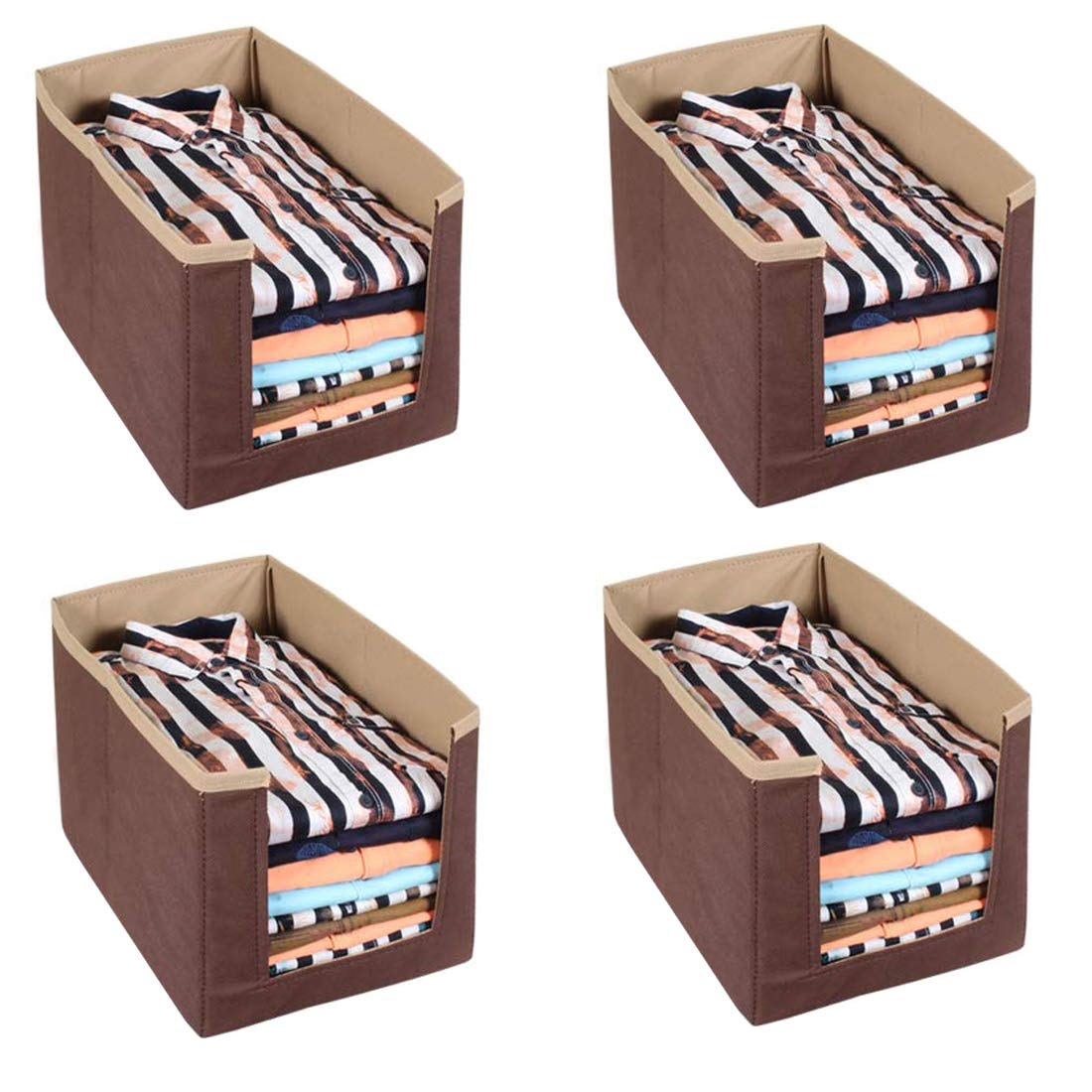 Unicrafts Non Woven Multipurporse Shirt Stacker/Storage Box/ Closet Wardrobe Organizer/Shirt Cover/Large Saree Cover Garment Cov
