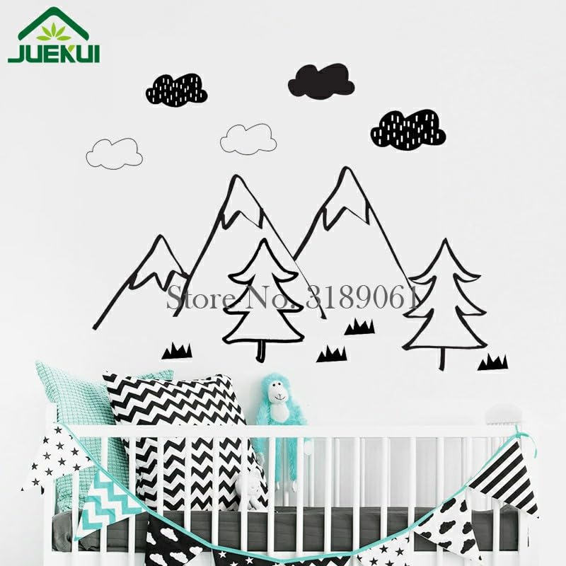 GADGETS WRAP Wall Decal Vinyl Sticker Nordic Mountain Scene for Office Home Wall Decoration