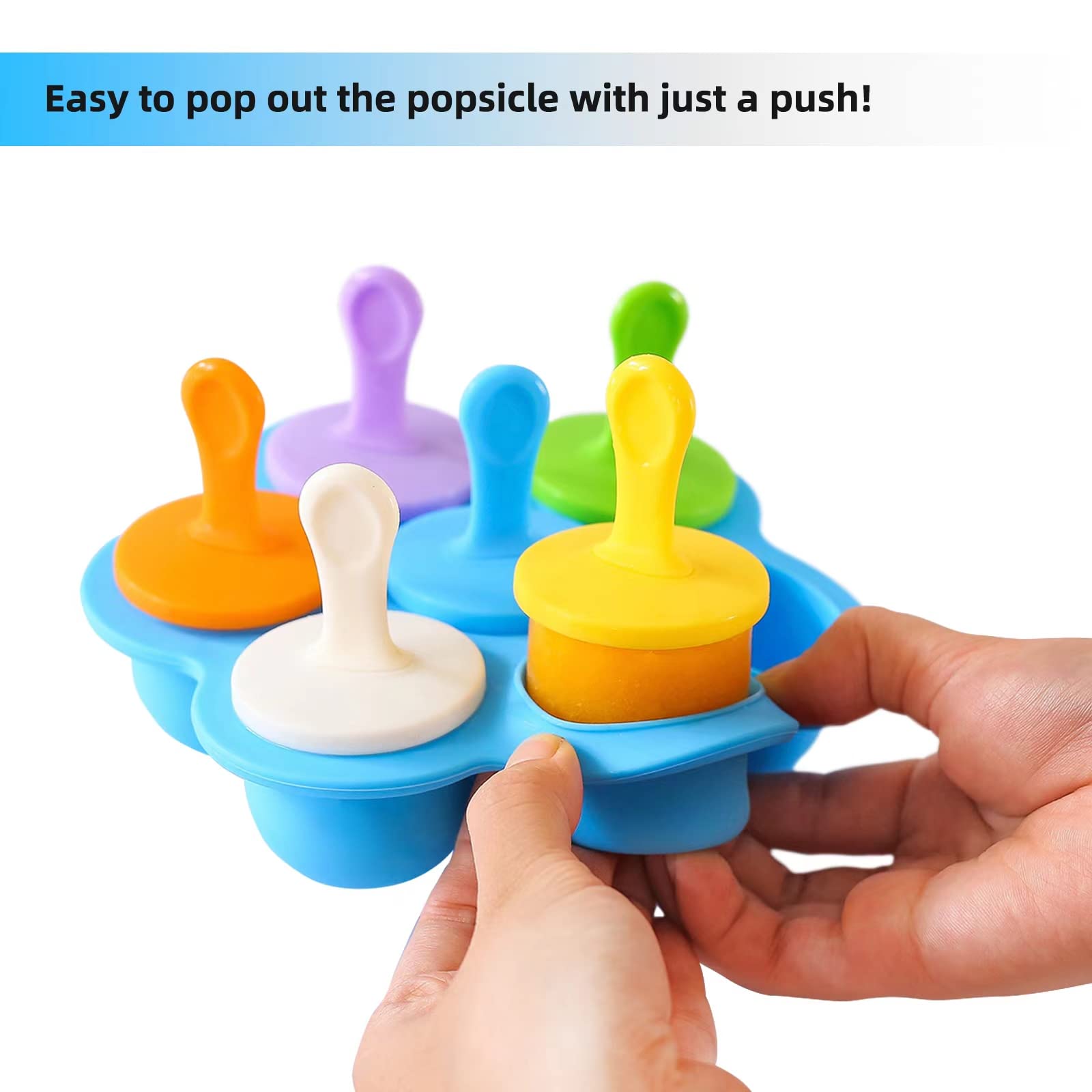 Jbyamus Silicone Popsicle Molds, Ice Pop Molds, Storage Container For Homemade Food, Kids Ice Cream Diy Pop Molds - Bpa Free (Bl