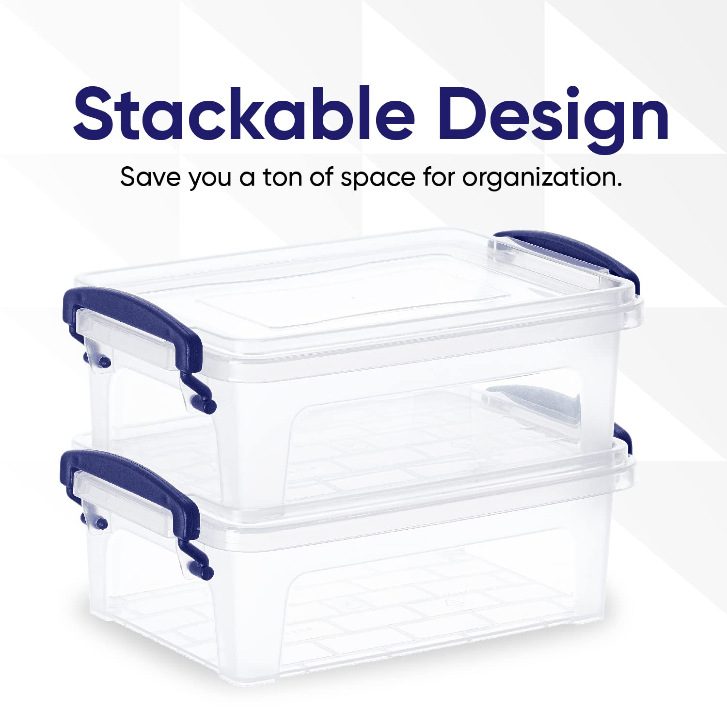 Superio Clear Storage Bins With Lids, Stackable Storage Box With Latches And Handles, Extra Small, 4 Pack 1.75 Quart