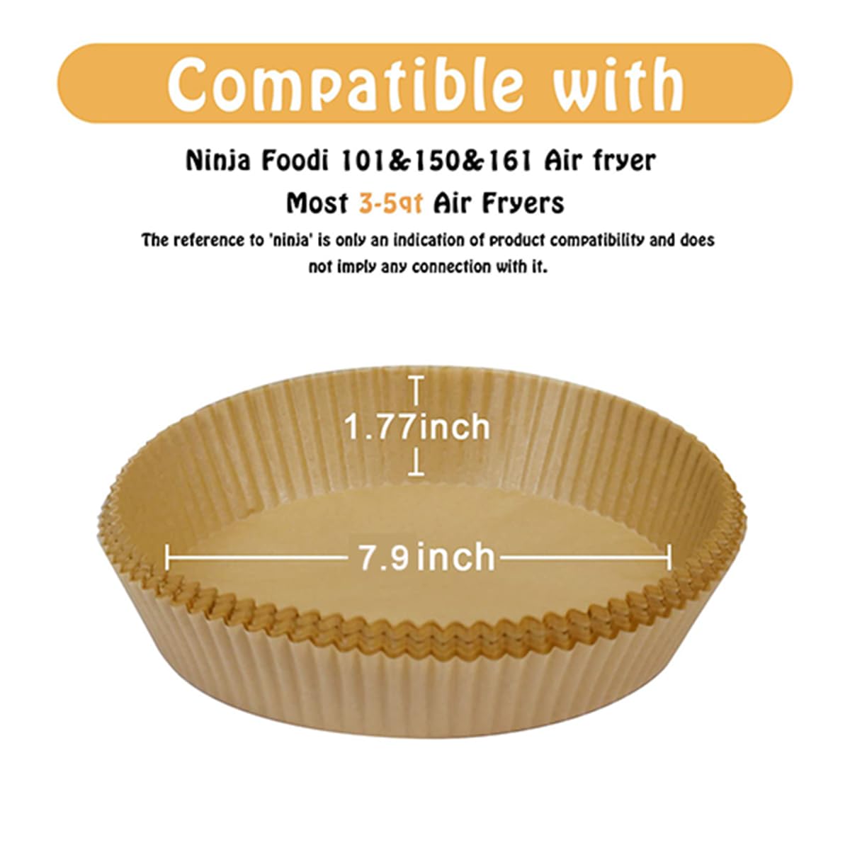 Siudangka Air Fryer Liners For Ninja Air Fryer, 100 Pcs Air Fryer Disposable Paper Liner Air Fryer Accessories For Ninja Af101 A