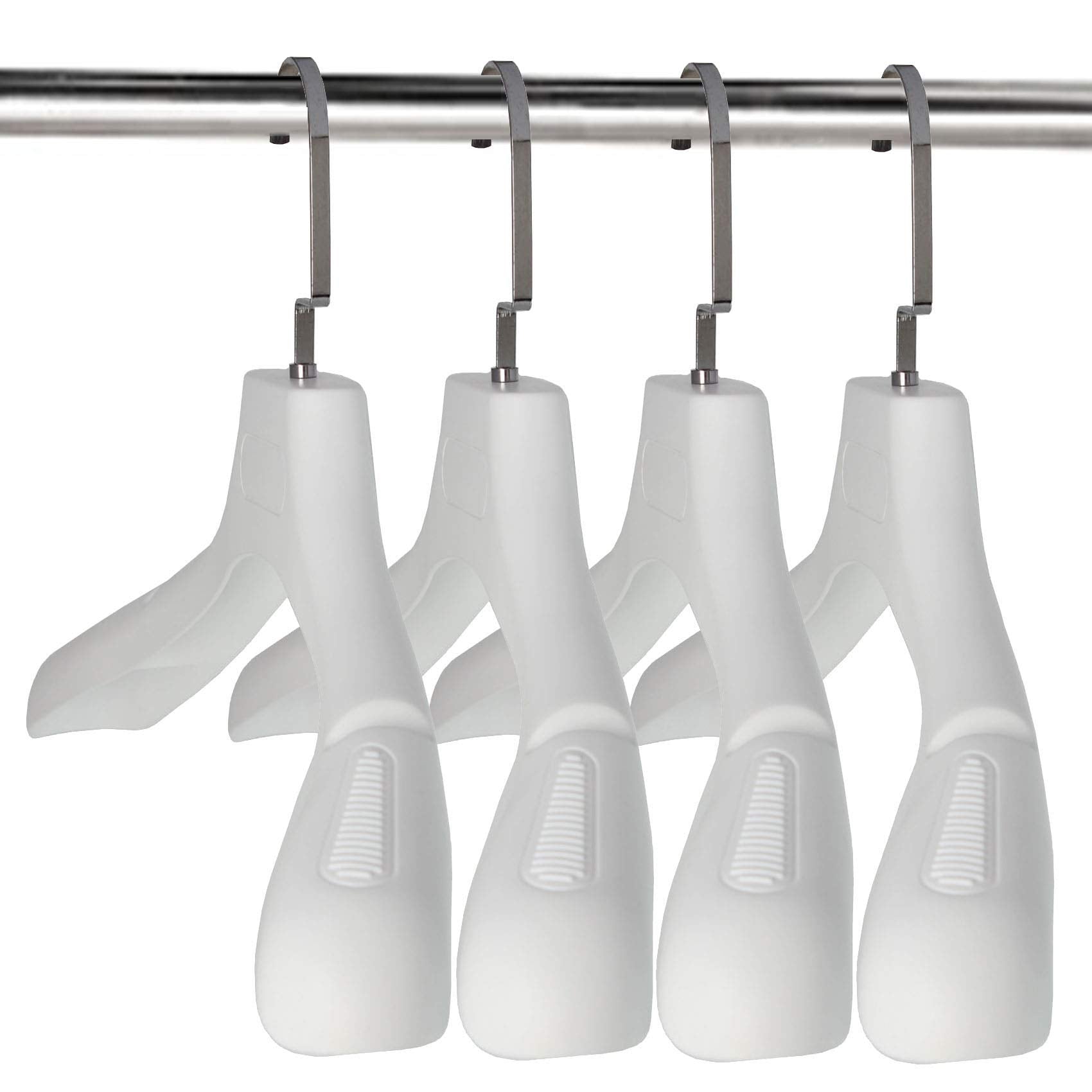 Plastic Extra Wide Suit Hangers  Pack of 20  Width: 17.7'' Notched Shoulders & Swivel Hooks  White