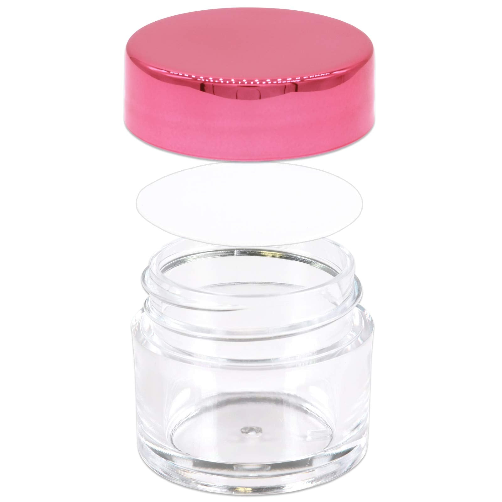 Beauticom 7G/7Ml (0.23 Fl Oz) Thick Double Wall Leak-Proof Round Clear Plastic Jars With Flat Top Lids For Creams, Lotions, Make