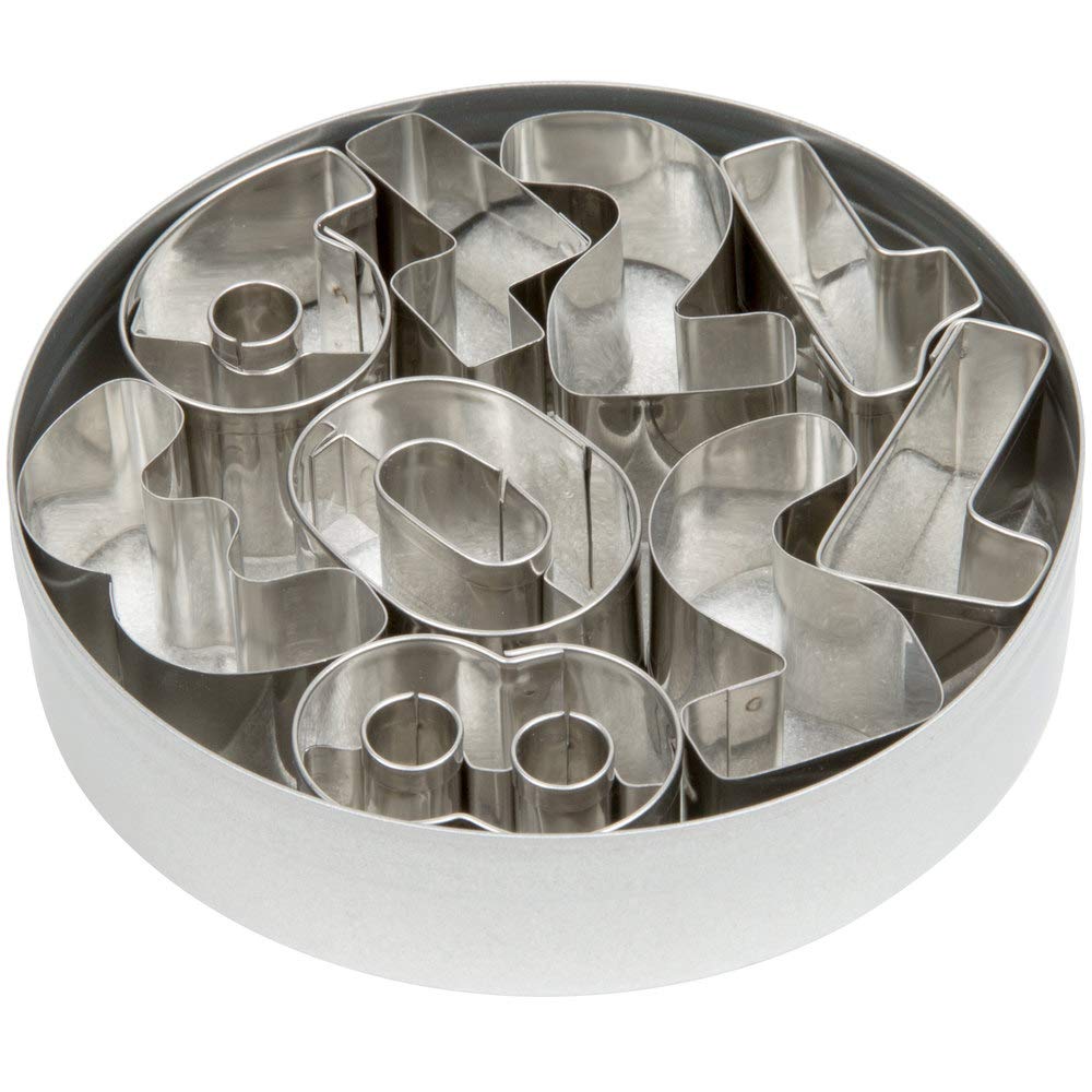 Ateco Plain Edge Small Numbers Cutters (0 - 9), 1 1/2'' High Stainless Steel, 9 Pc Set