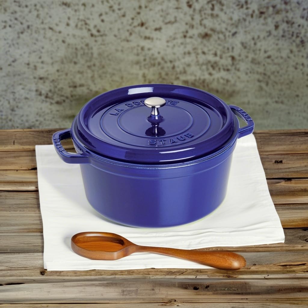 Staub Cast Iron 2.75-Qt Round Cocotte - Dark Blue, Made In France