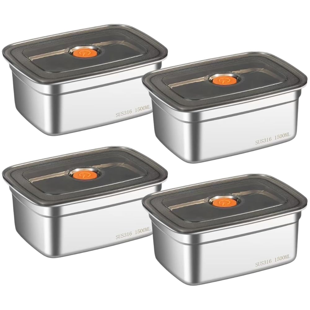 WeCef Food Storage Containers Leak Proof & Airtight Lids For Kitchen Sus 316 Stainless Steel Bowl Fridge Storage Containers 150