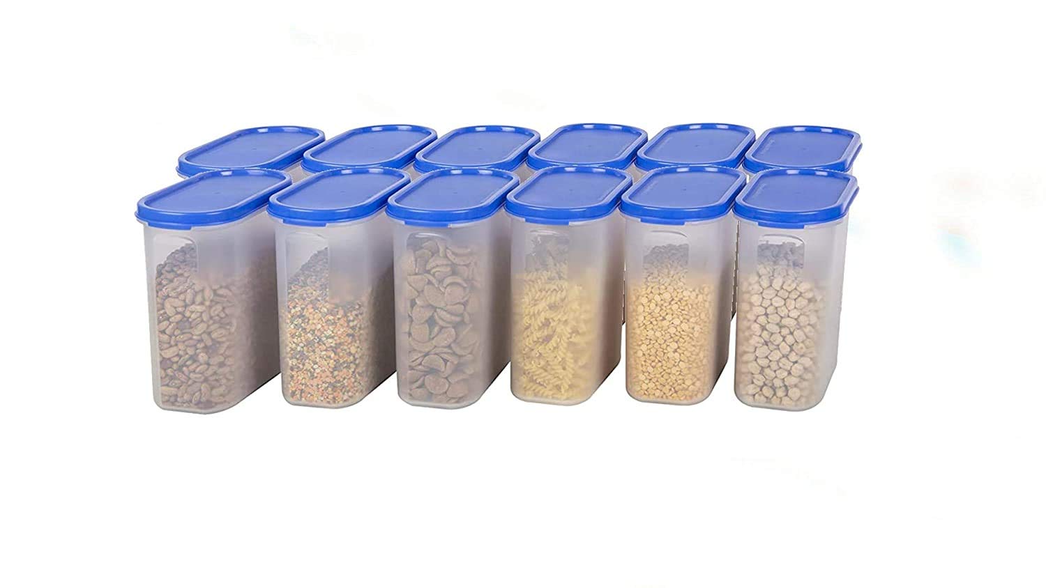 Cutting Edge Essentials 1800Ml Plain Lid Modular Container Blue (Set Of 12)